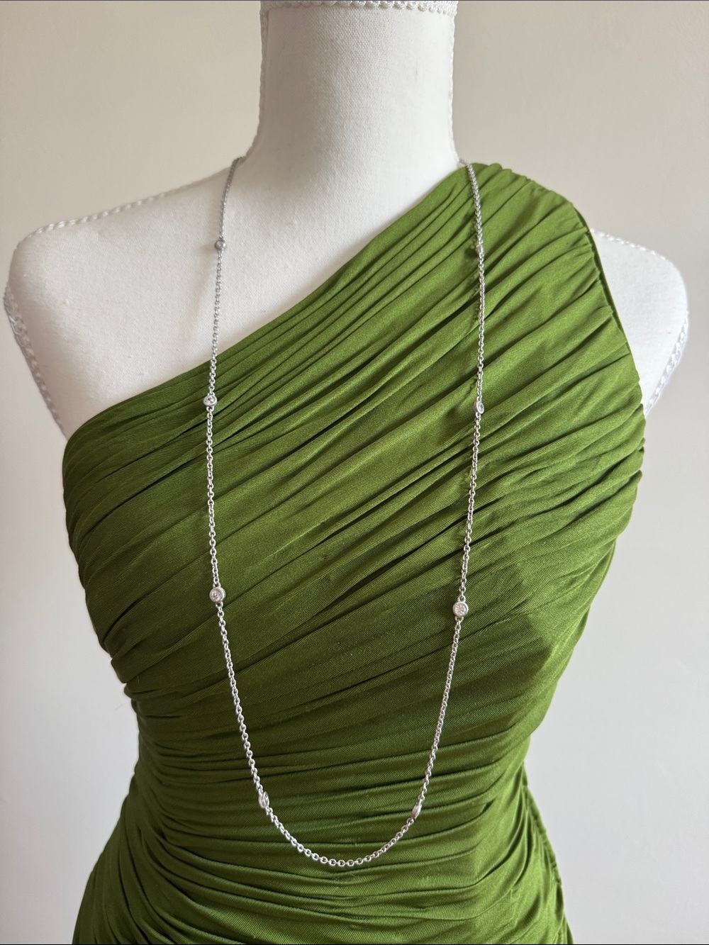 Judith ripka cz diamonique sterling silver necklace 36 inches